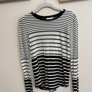 Vince Monochrome Striped Long Sleeve Top